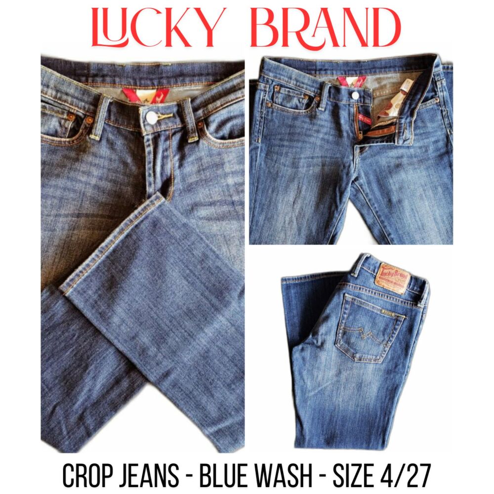 Lucky Brand Women Crop Jeans Blue Wash Size 4/27